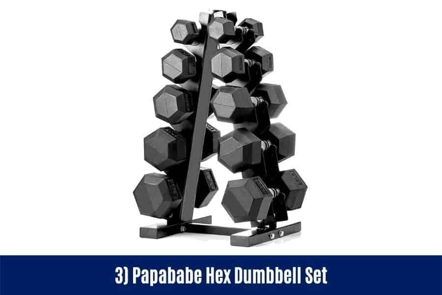 Papababe hex dumbbells are one of the best hex dumbbells for men to train the arm with bicep and tricep exercises.