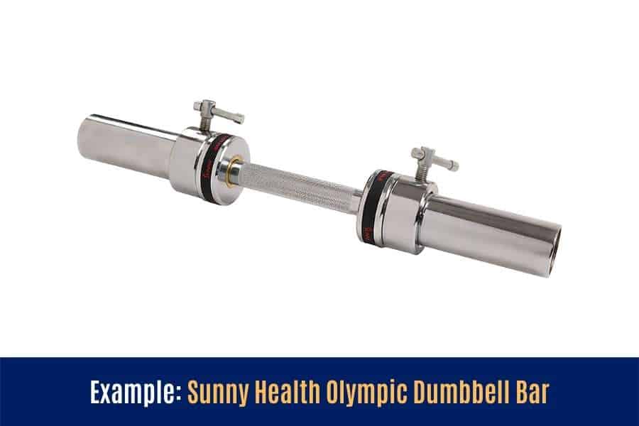 Olympic dumbbell handle example by Sunny Health.