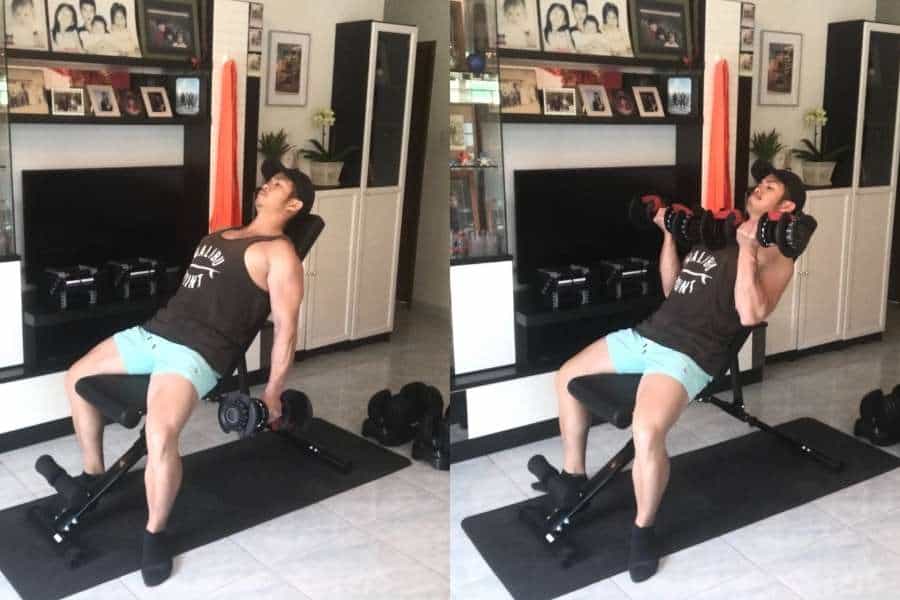 How to do bicep curls with Bowflex 552 dumbbells in a workout.