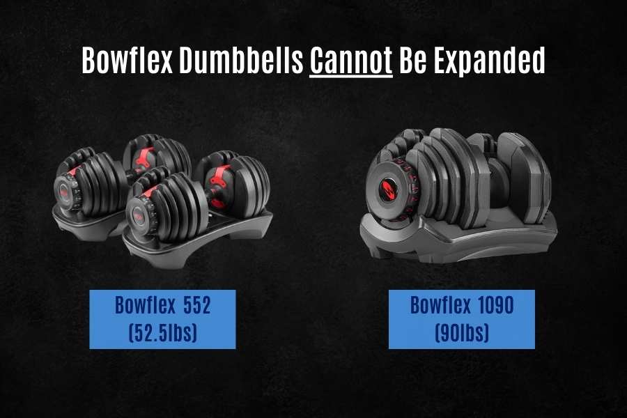 Bowflex dumbbells cannot be expanded.