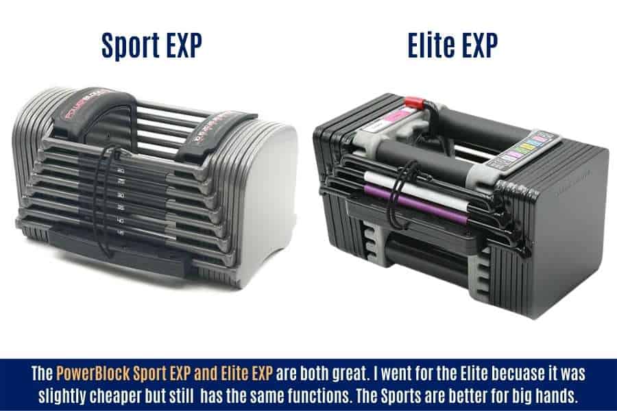 PowerBlock sport is better for big hands whilst elite is better for small hands.