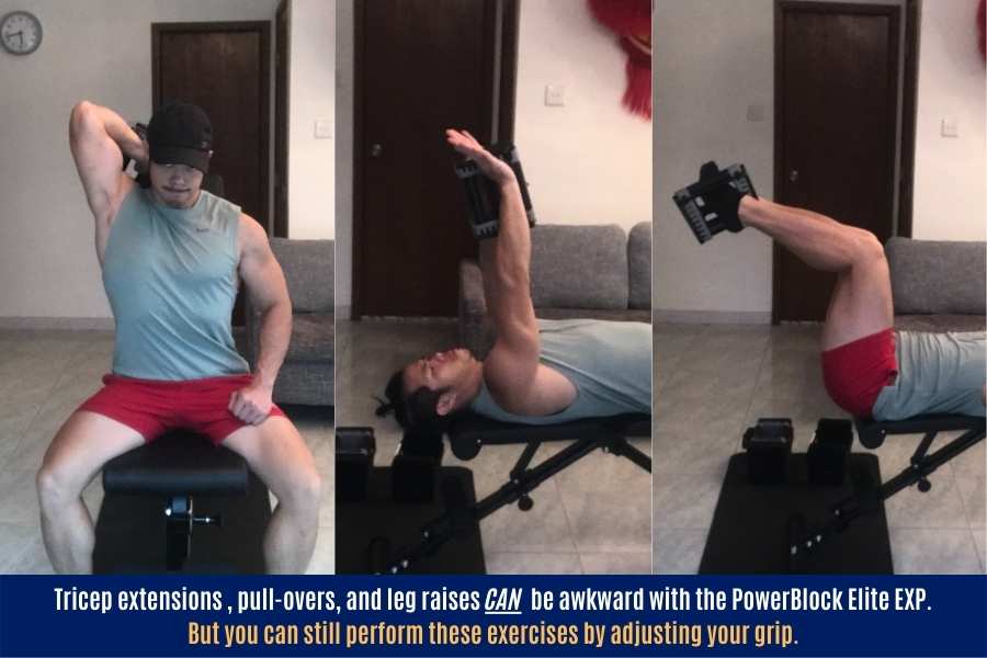 Exercises that can feel awkward on the PowerBlock Elite EXP.