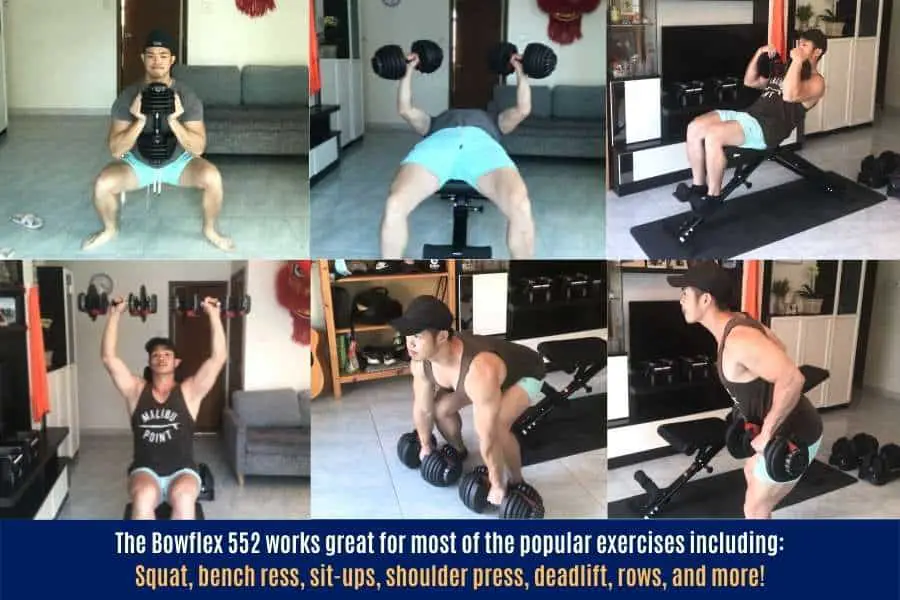 Exercises that I think perform good on the Bowflex 552.
