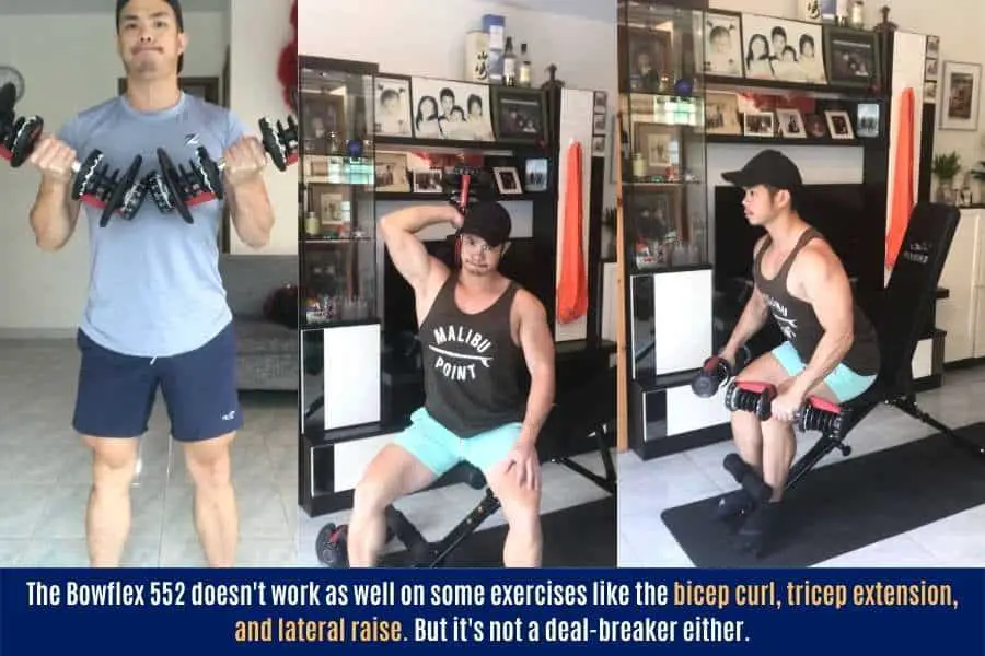 Exercises that I think perform bad on the Bowflex 552.