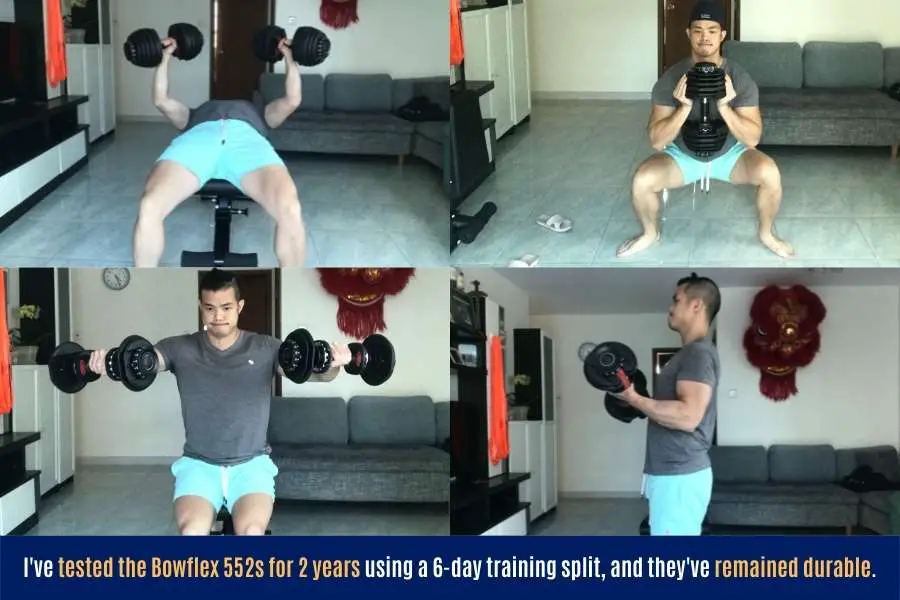 I tested the Bowflex 552 dumbbells for 2 years and found them to be durable and reliable.