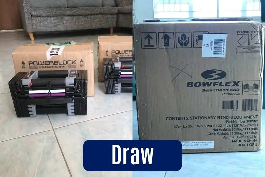 PowerBlock vs Bowflex shipping and delivery comparison.