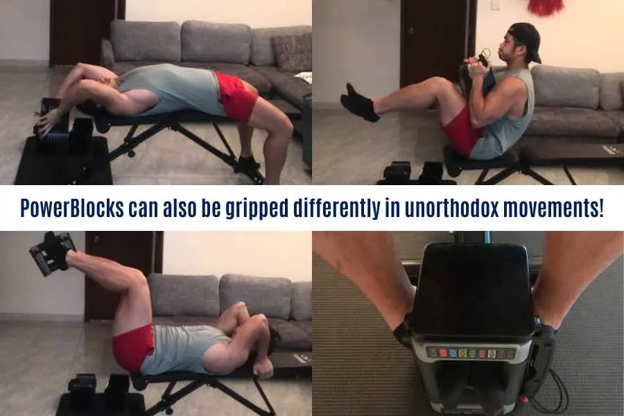 PowerBlock dumbbells can even be used in all the unorthodox dumbbell exercises.