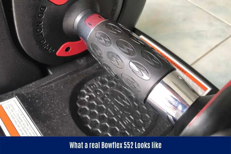 Real vs fake Bowflex Selectech 55 handle grip.