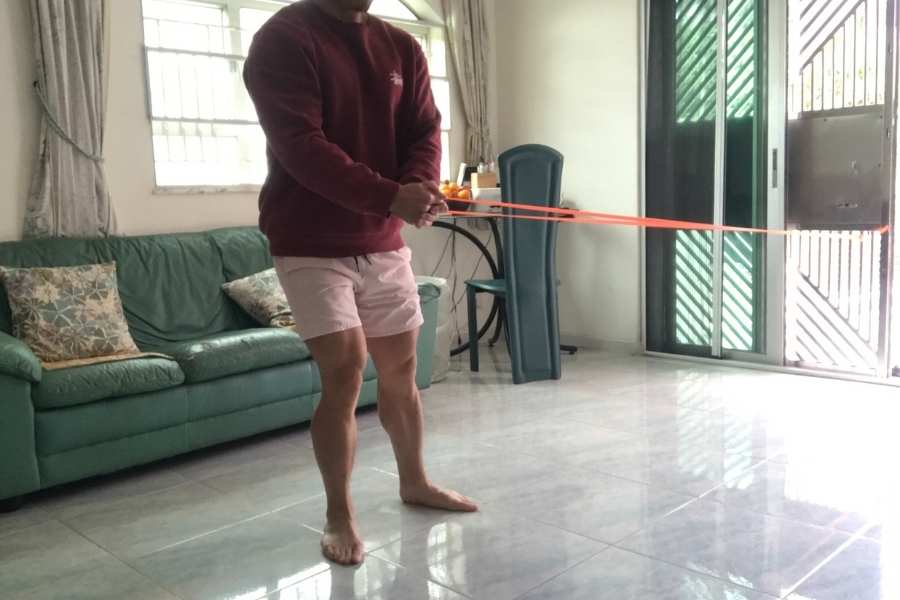 My third test to find out how far resistance bands can stretch before breaking.