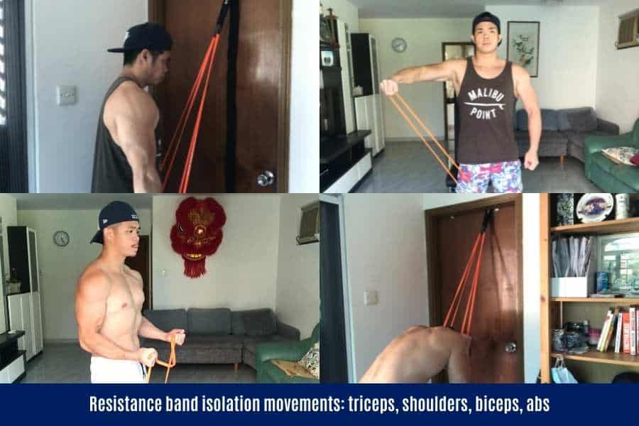 How to use resistance bands to tone the biceps, triceps, arms, shoulders, and abs.