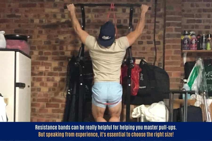 How to choose the right resistance band size, weight, thickness, and length for pull-ups.