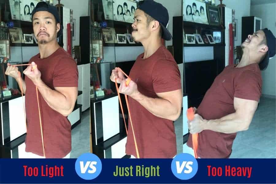 How to choose the right resistance band weight.