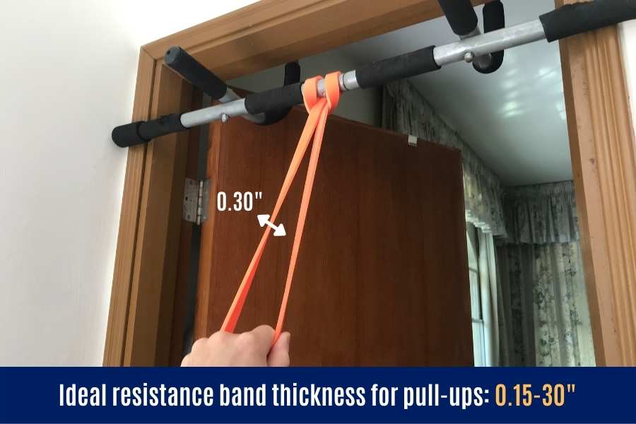 Ideal resistance band thickness for pull-up assistance.