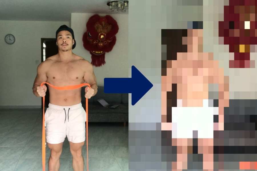 Resistance band before and after transformation results
