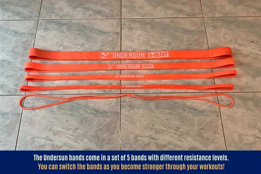Undersun bands come with different resistance levels.