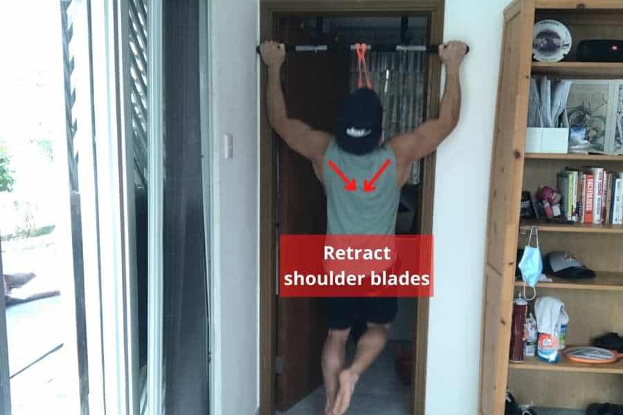 How to do the banded pull-up step 3.