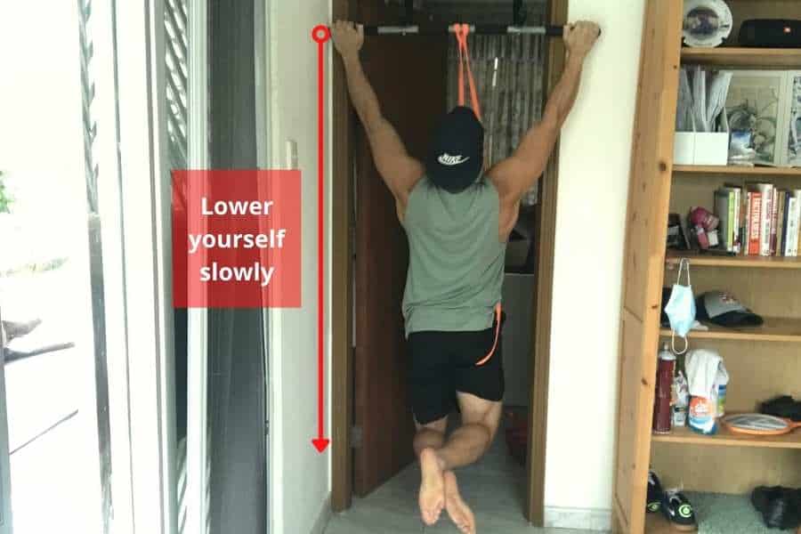 How to do the banded pull-up step 5.