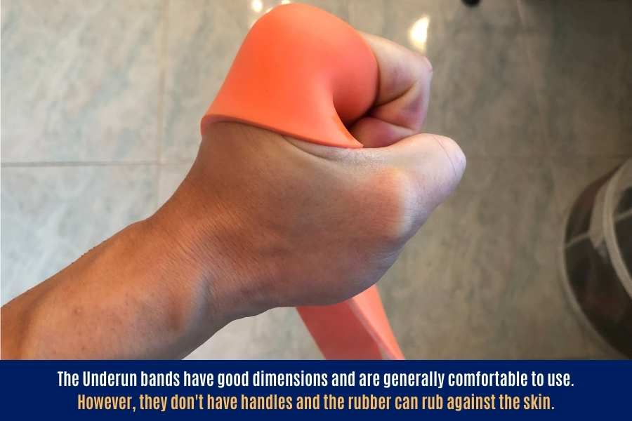 Undersun resistance bands are comfortable but beginners may need gloves to protect hands from friction burn.