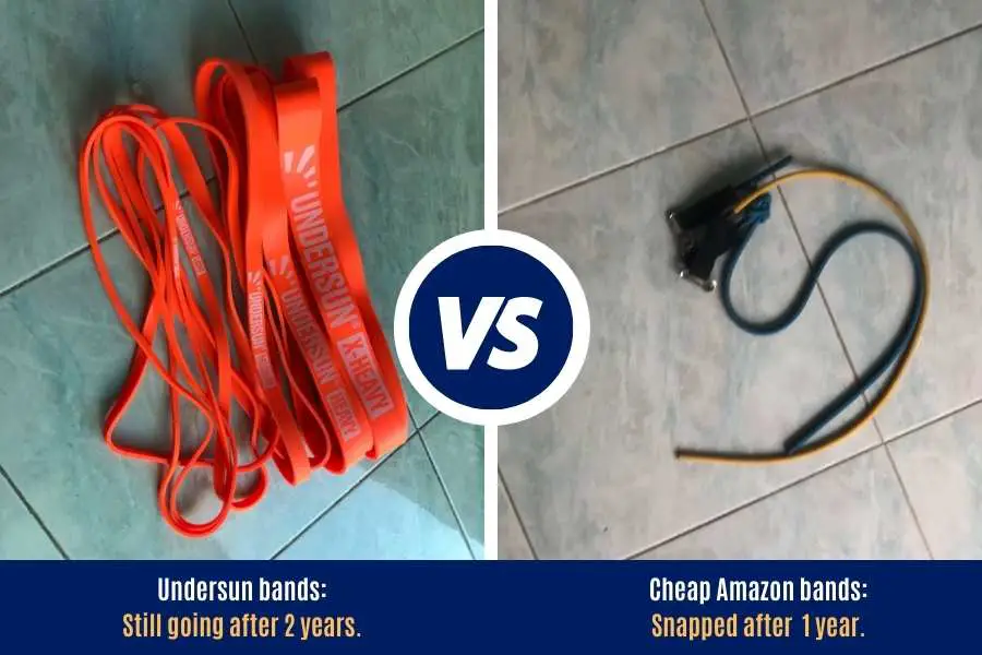 Undersun bands last at least 2 years vs cheap Amazon bands that only last 1 year before breaking.