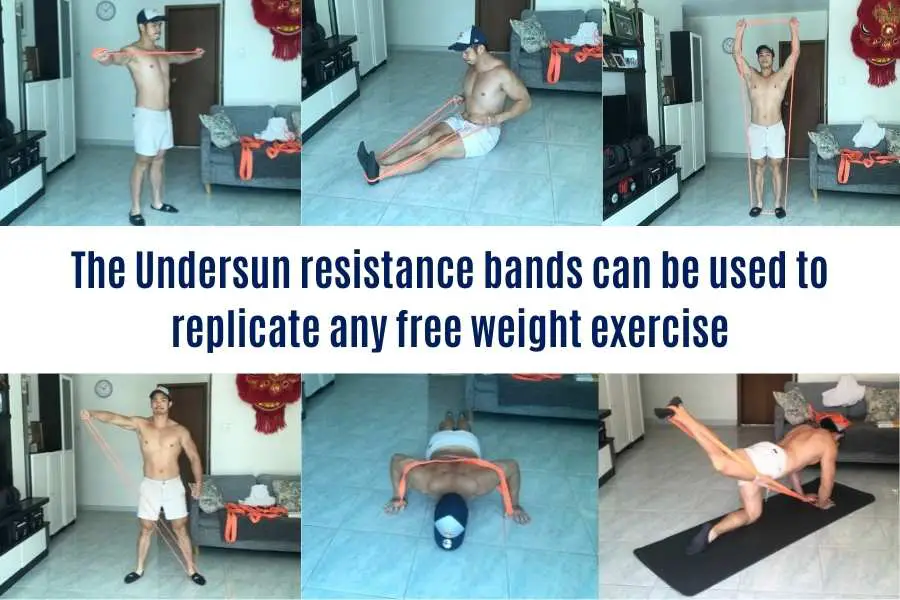 Undersun resistance bands can be used to perform a variety of exercises to target the full body.
