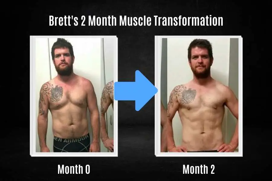Brett's 2 month muscle gain transformation.