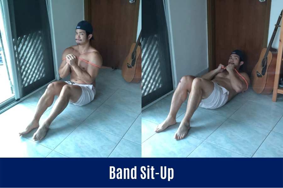 How to do the band sit up.