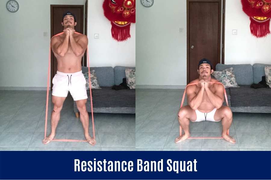 How to do the band squat.
