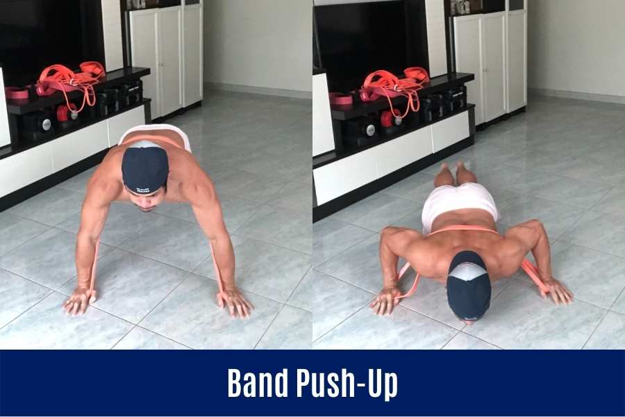 How to do the band push up.