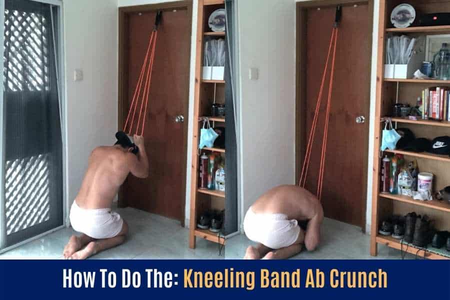 How to do ab crunches in this Undersun resistance band workout.