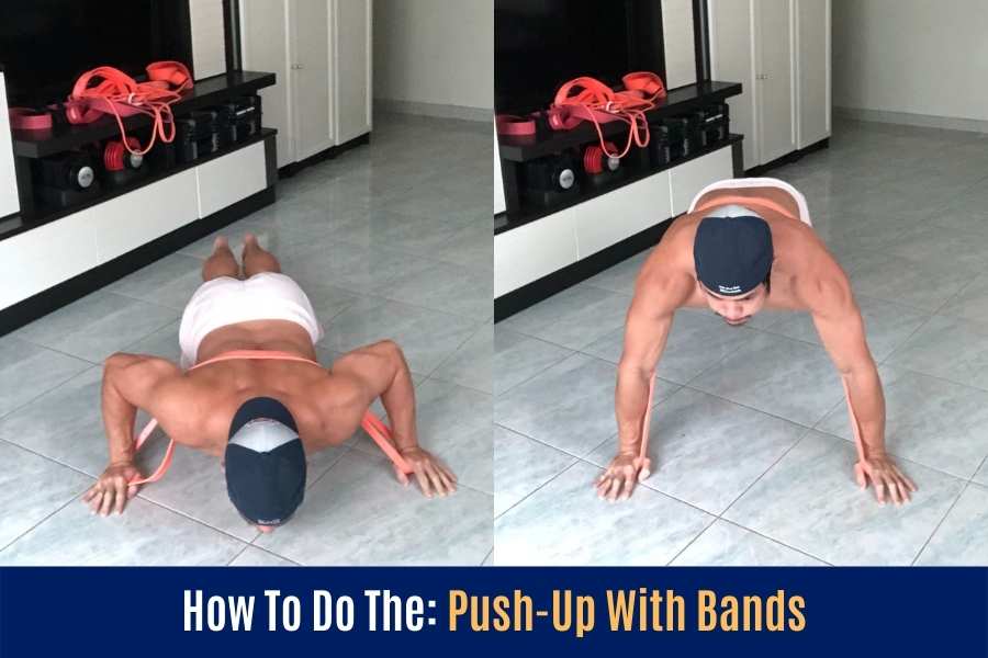 How to do push ups in this Undersun resistance band workout.