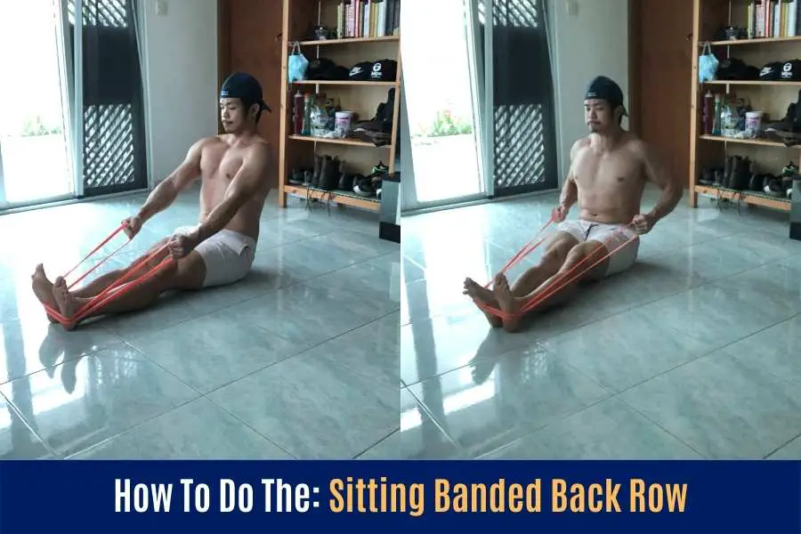 How to do the seated back row in this Undersun fitness band workout.