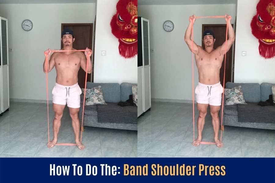 How to overhead shoulder press in this Undersun band workout.