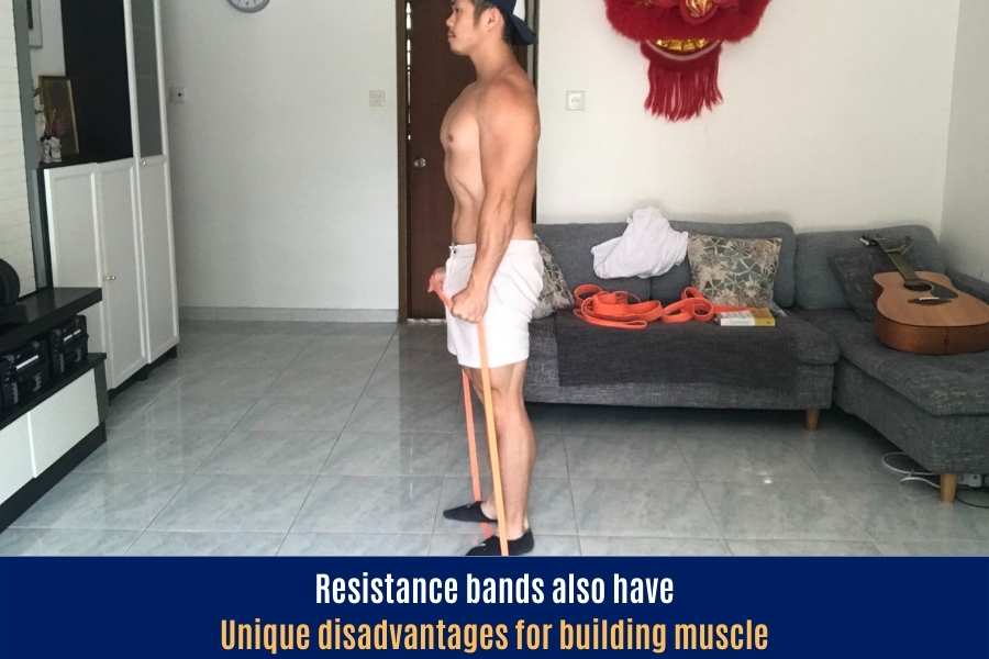 Disadvantages and cons of using resistance bands to gain muscle mass.