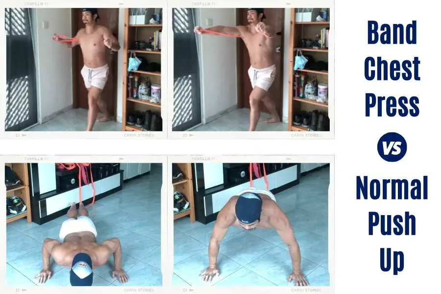 Resistance band chest press vs bodyweight push up.
