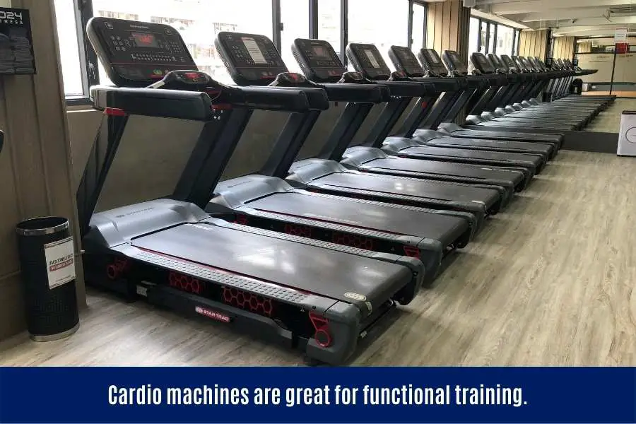 Cardio machines at the gym are better vs resistance bands for functional training.