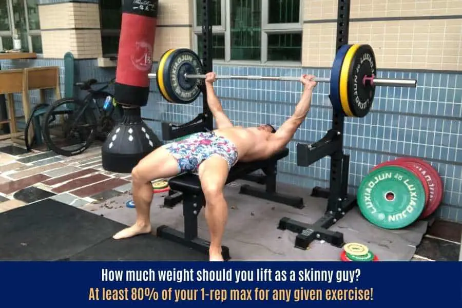 How much weight a skinny guy should lift to build muscle.