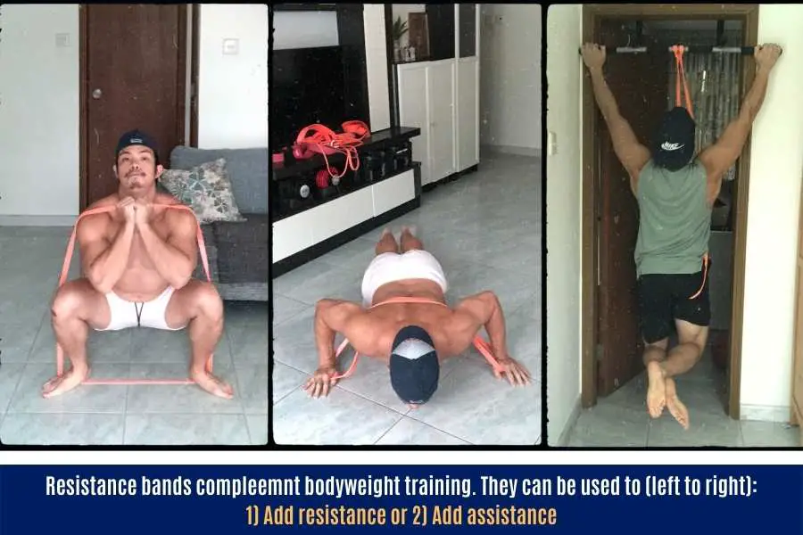 Resistance bands for skinny people to build muscle at home.