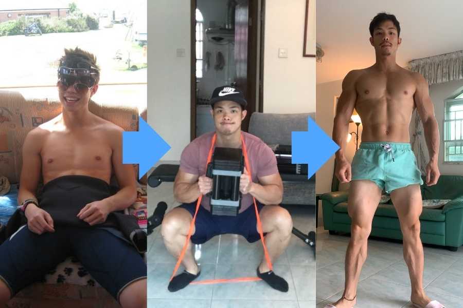 My skinny to muscular transformation using home workouts.