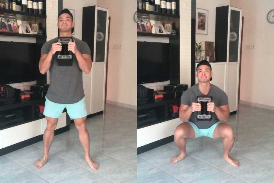 How to do the goblet squat for the quads.