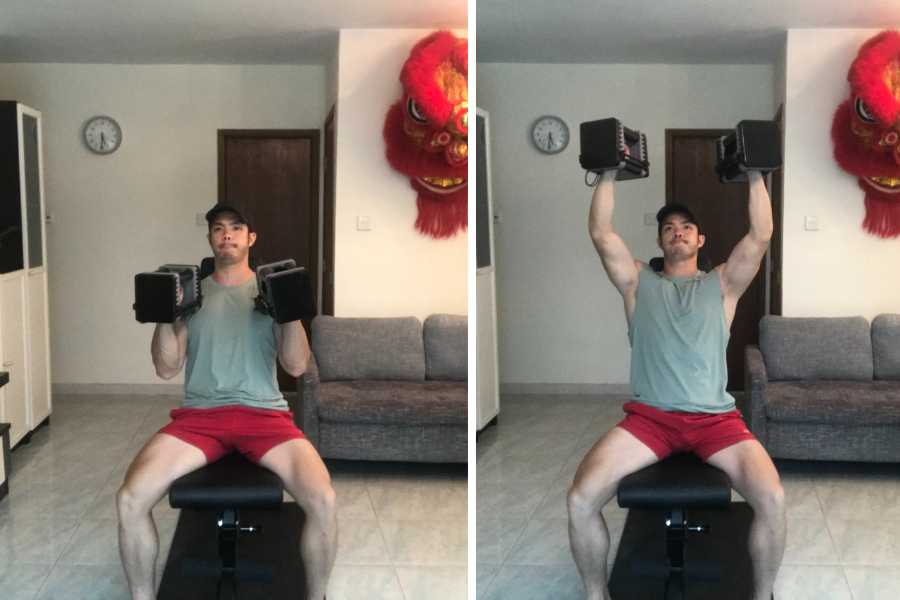 How to dumbbell overhead press.