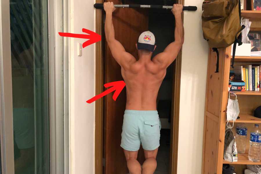 Pull-up muscle activation to increase strength standards.