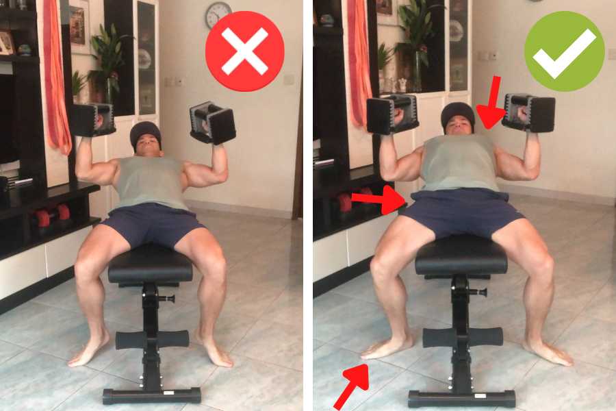 Stable vs unstable foundation in the flat and incline dumbbell bench press can affect strength standards.