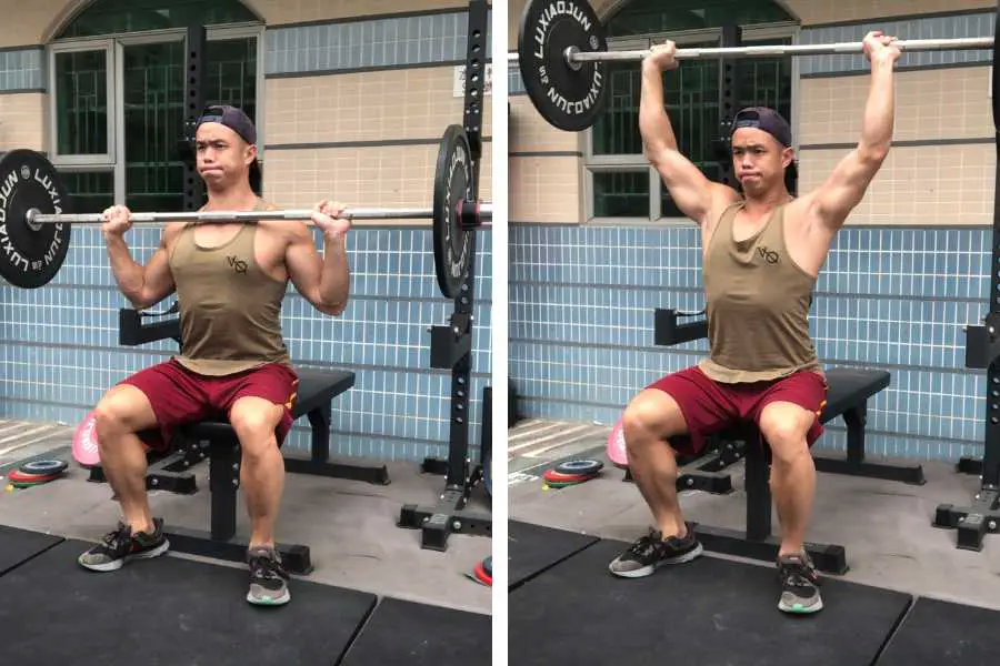 How to do the overhead barbell shoulder press which is one of the best exercises for skinny guys to build shoulder muscle.